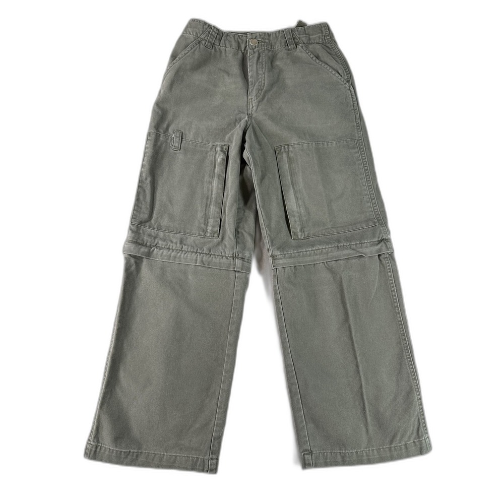 CHEROKEE Cargo Pants Mens 12 Olive Green 100% Cotton Relaxed Fit Convertible